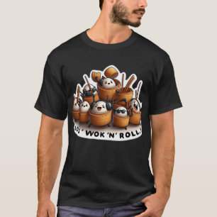 Camiseta "Lets Wok and Roll" Gracioso Dim sum
