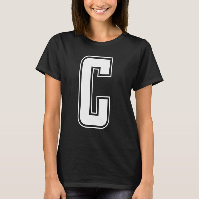 Camiseta Letter C Capital Alphabet Initial Cheerleading Mon (Anverso)