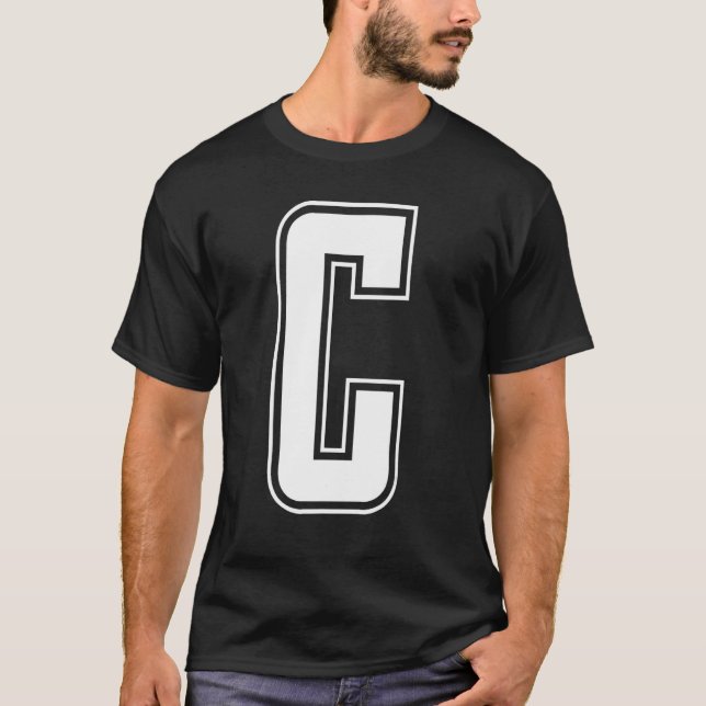 Camiseta Letter C Capital Alphabet Initial Cheerleading Mon (Anverso)