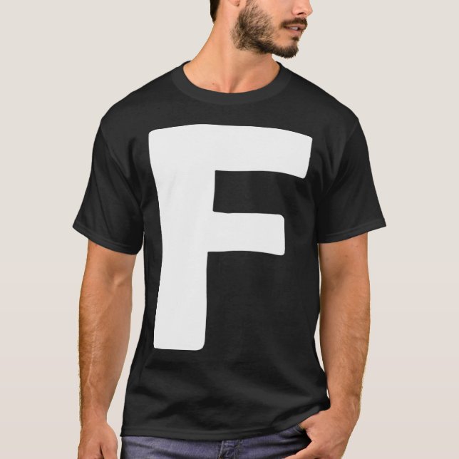 Camiseta Letter F big and bold white (Anverso)