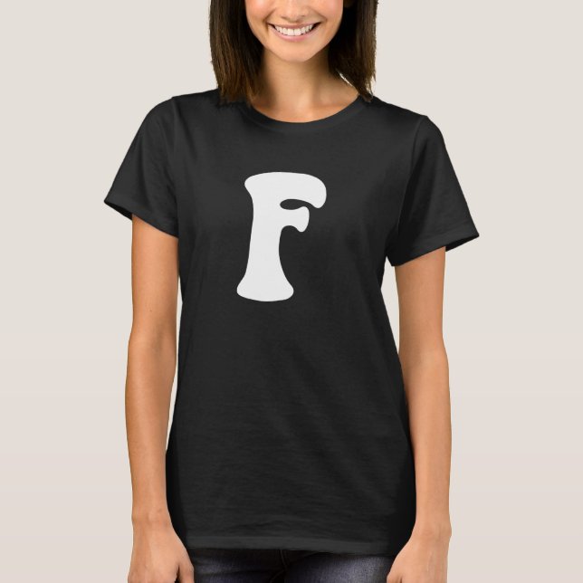 Camiseta Letter F Capital Alphabet Team Groups Costume Matc (Anverso)