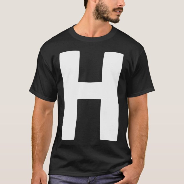 Camiseta Letter H big and bold white (Anverso)