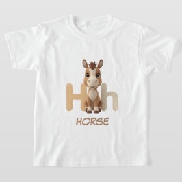 Camiseta Letter H Horse Educational Kids T-Shirt | Uppercas