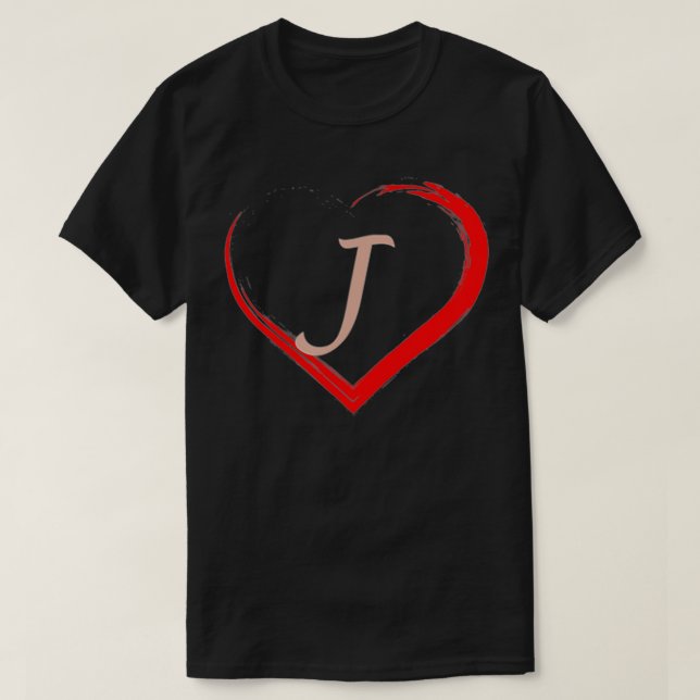 Camiseta Letter J Initial Valentines Day Couple Gifts For H (Diseño del anverso)