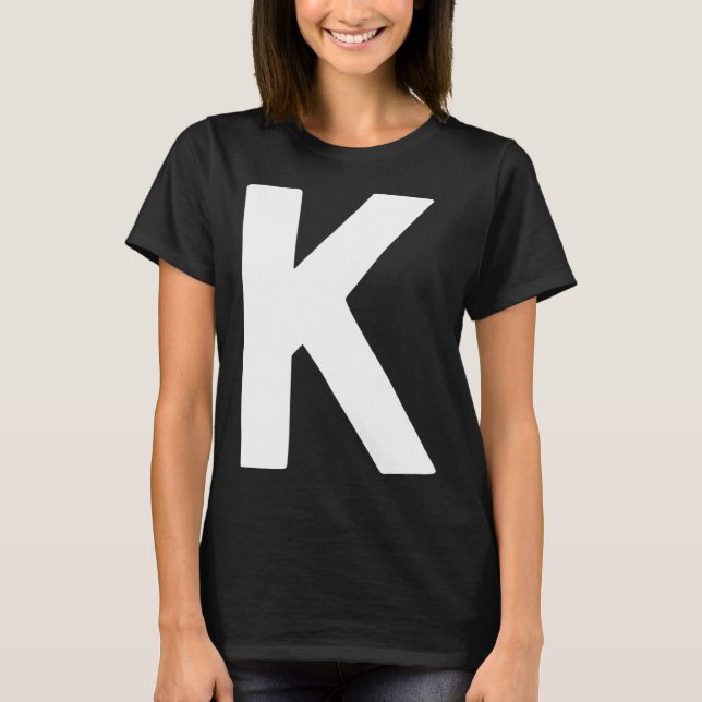 Camiseta Letter K big and bold white (Anverso)