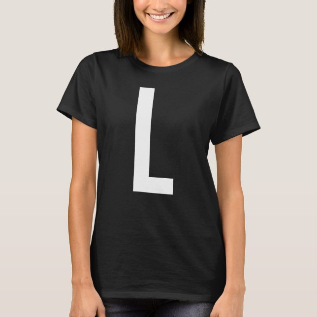 CAMISETA LETTER L ALPHABET MONOGRAM INITIAL (Anverso)