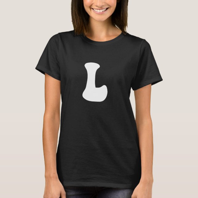 Camiseta Letter L Capital Alphabet Team Groups Costume Matc (Anverso)