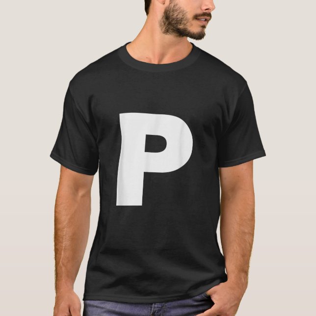Camiseta Letter P Capital Alphabet Monogram Initial  (Anverso)