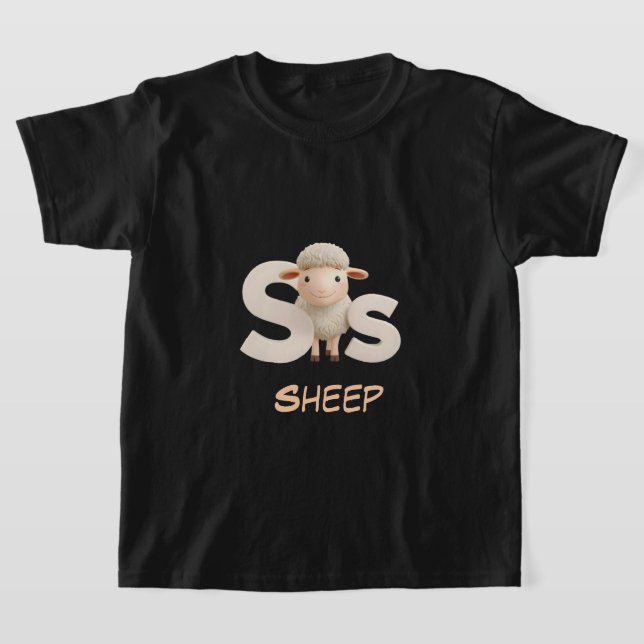 Camiseta Letter S Sheep Educational Kids T-Shirt | Uppercas (Distribución)