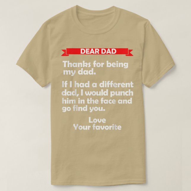 Camiseta Letter to Dad  (Diseño del anverso)
