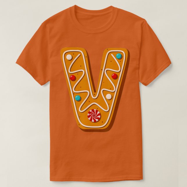 Camiseta Letter V Cutest Capital Christmas Cookie Alphabet  (Diseño del anverso)