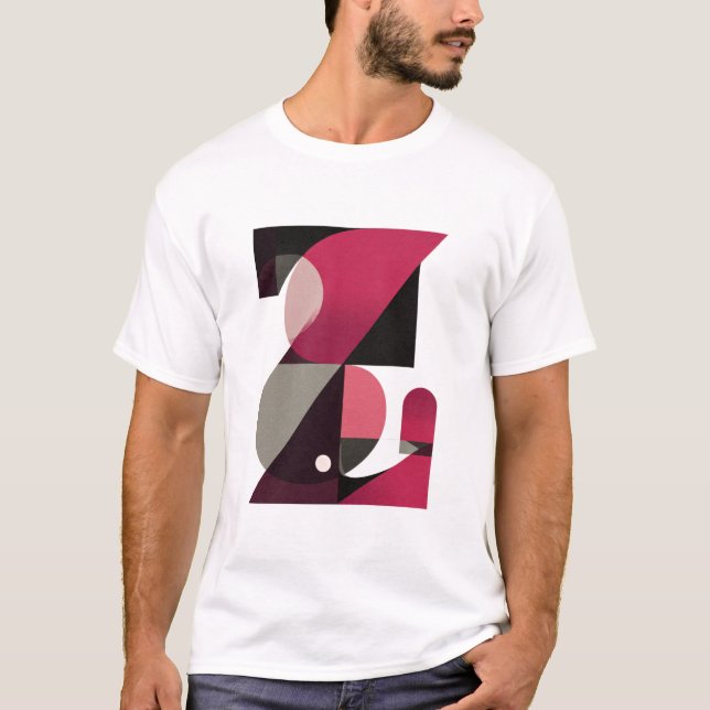 Camiseta Letter Z – Geometric Color-Block Monogram (Magenta (Anverso)