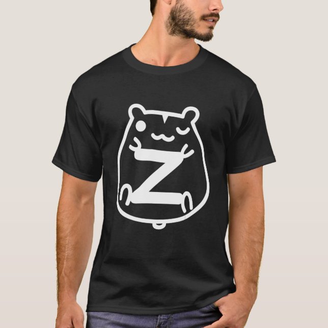 Camiseta Letter Z Hamster Name Monogram (Anverso)