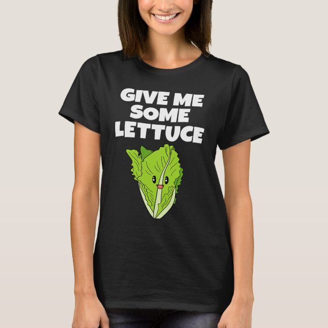 Camiseta Letttuce Cute Leaf Vegetable Vegetarian Vegan (Anverso)