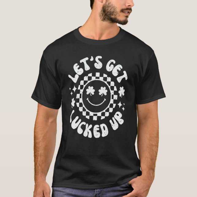 Camiseta Letu2019s Get Lucked Up Bachelorette Party Retro S (Anverso)