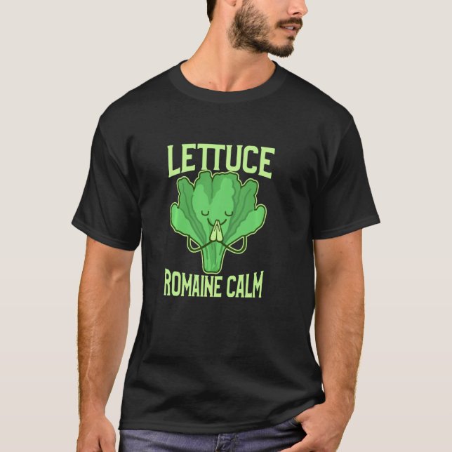 Camiseta Letuce divertida Romaine calma meditación Yoga Zen (Anverso)