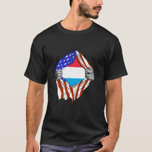 Camiseta Letzebuerg Estados Unidos América Bandera Luxembur