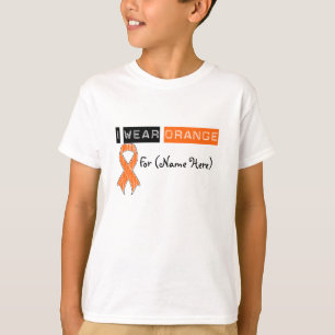 Camiseta Leucemia anaranjada de la cinta del desgaste del