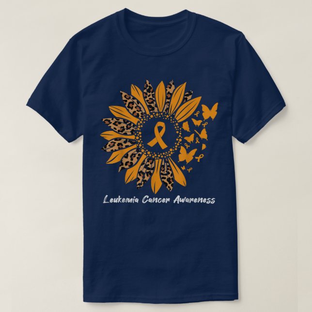 Camiseta Leucemia Cáncer Conciencia Fait con mariposa de gi (Diseño del anverso)