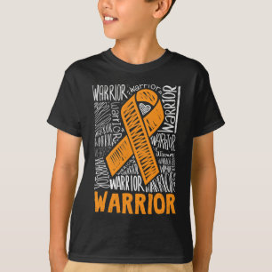 Camiseta Leucemia Cáncer de Sangre Guerrero Naranja Ribbon