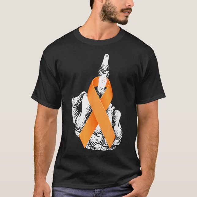 Camiseta Leucemia Cáncer Dedo medio Leucemia Sensibilizació (Anverso)