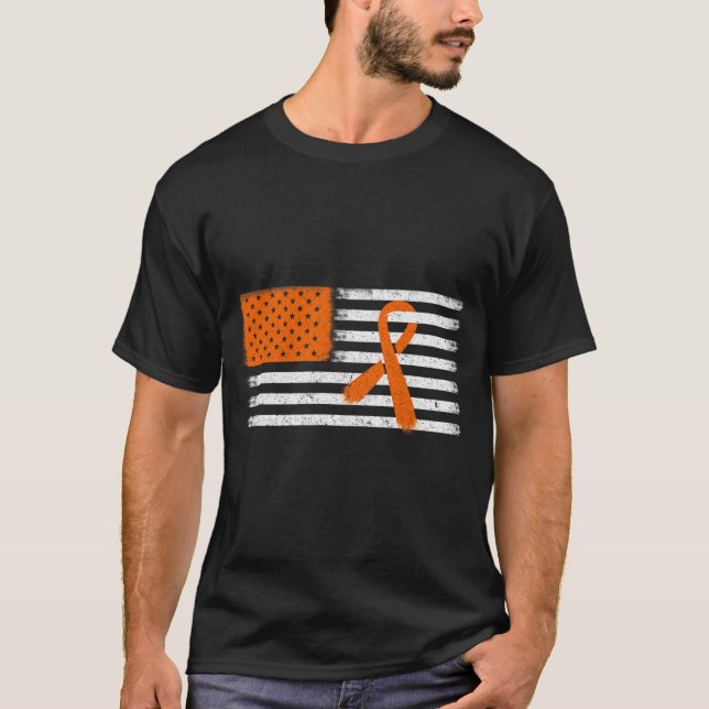 Camiseta Leucemia De Bandera Y Familia De Cintas De Esclero (Anverso)