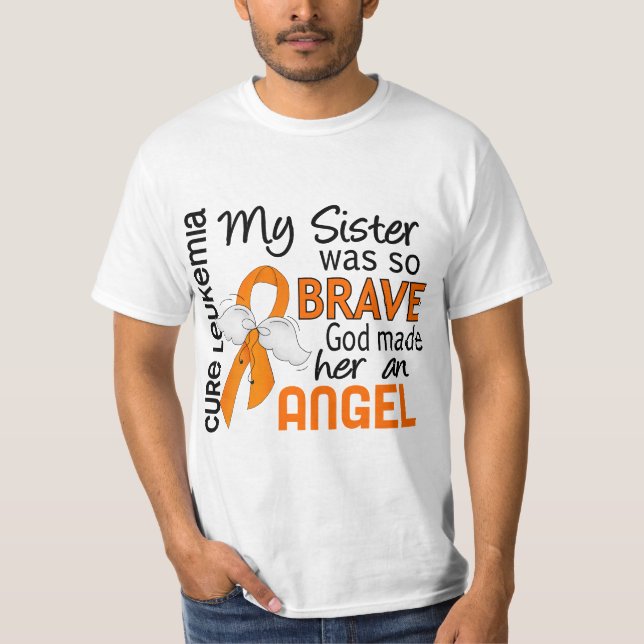 Camiseta Leucemia de la hermana del ángel 2 (Anverso)