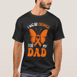 Camiseta Leucemia De Mariposa De Cinta Que Uso Naranja Para