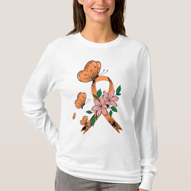 Camiseta Leucemia en sangre Cáncer Conciencia - Guerreros d (Anverso)