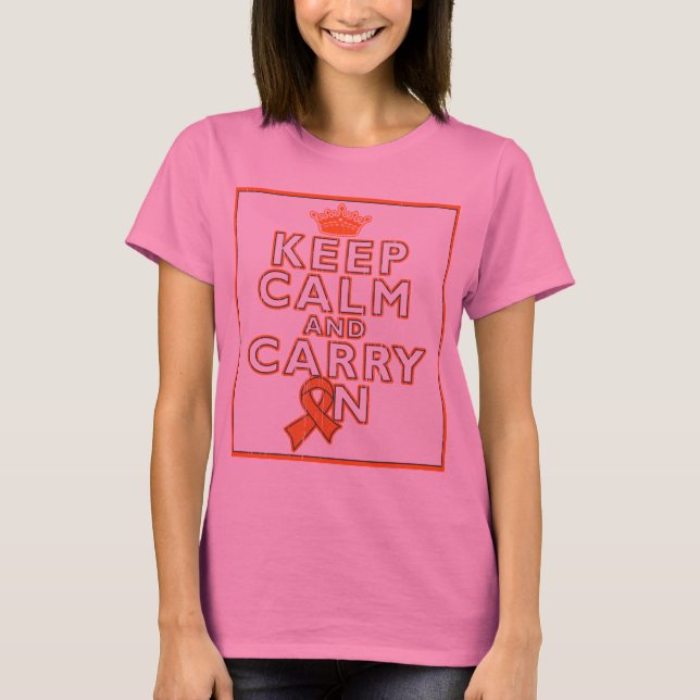 Camiseta Leucemia Mantenga la calma y continúe (Anverso)