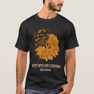 Camiseta Leucemia Mieloide Aguda Conciencia Naranja Cinta F