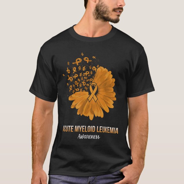 Camiseta Leucemia Mieloide Aguda Conciencia Naranja Cinta F (Anverso)