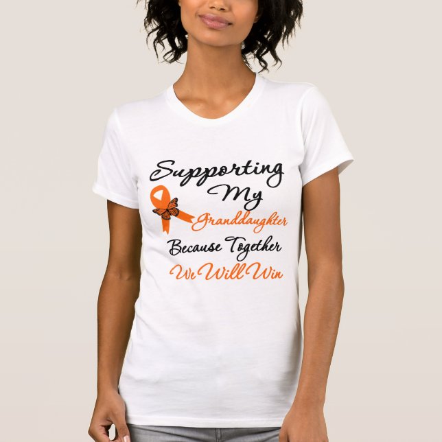 Camiseta Leucemia que apoya a mi nieta (Anverso)