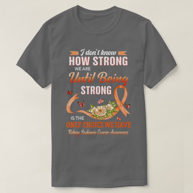 Camiseta Leucemia renal Naranja fuerte de sensibilización f (Diseño del anverso)