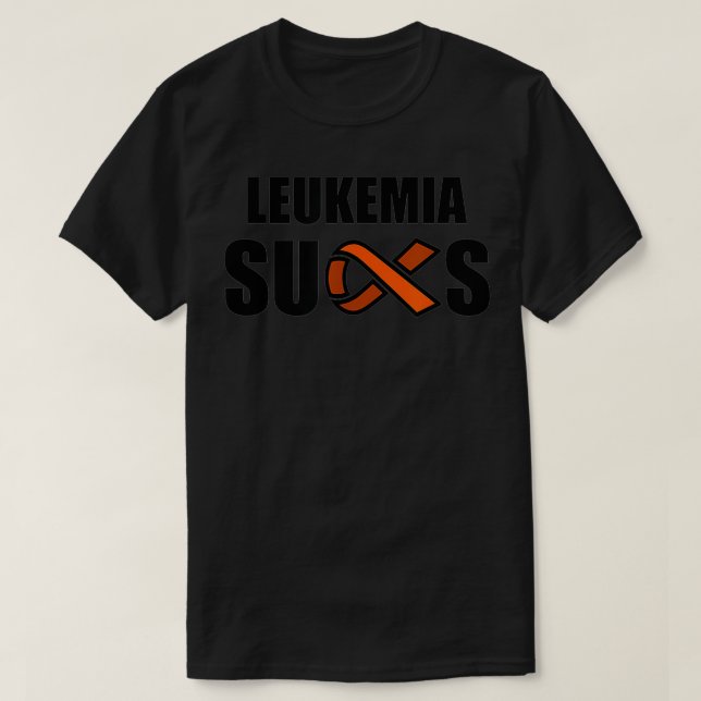 Camiseta Leucemia Sucks, Leucemia Awareness Mes Naranja Ri (Diseño del anverso)