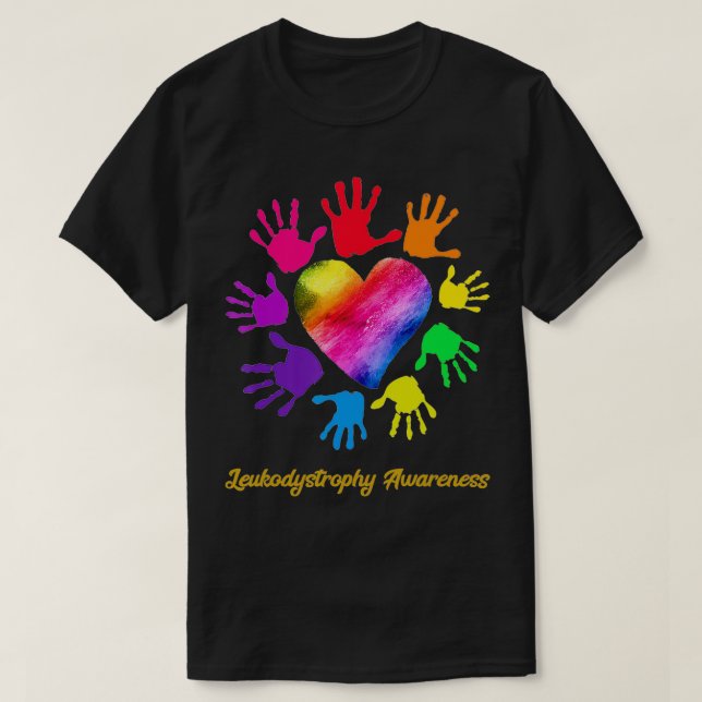 Camiseta Leucodistrofia Conciencia Manos Regalo Leucodistro (Diseño del anverso)
