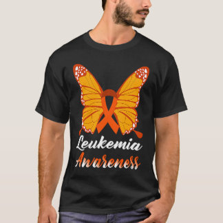 Camiseta Leukemia Butterfly Awareness Survivor Orange Ribbo