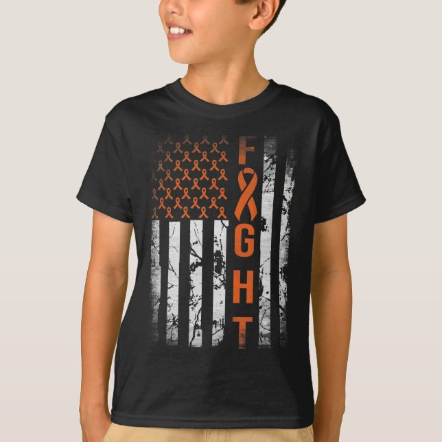 Camiseta Leukemia Cinta lucha contra leucemia de bandera es (Anverso)