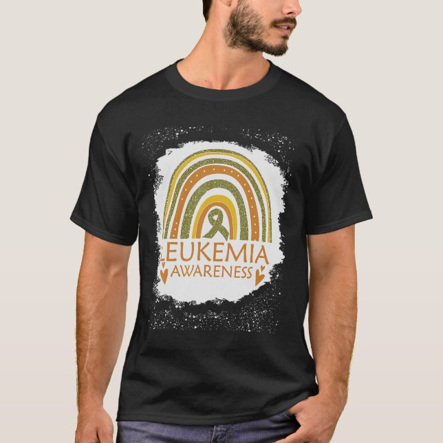 Camiseta Leukemia Concienciación sobre el arcoiris blanquea (Anverso)