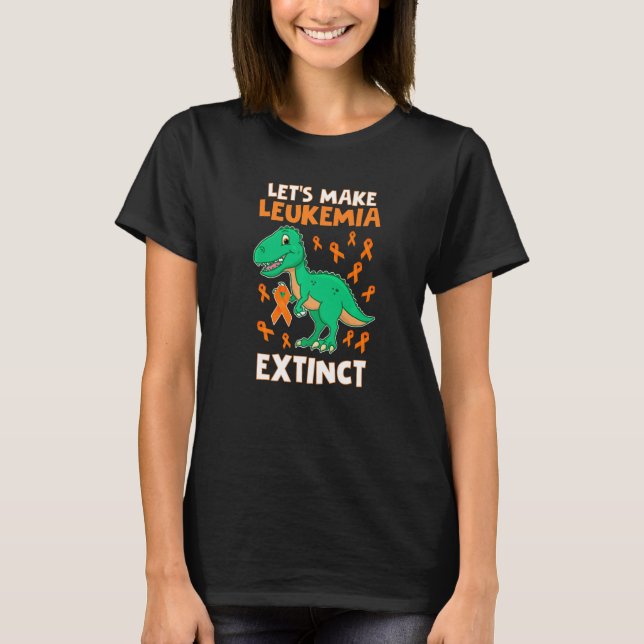 Camiseta Leukemia Dinosaur Orange Ribbon Hematologist Repti (Anverso)