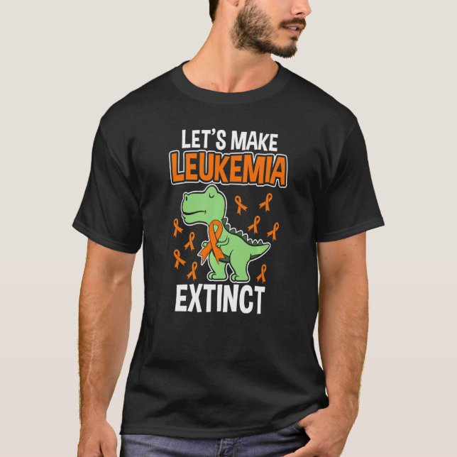 Camiseta Leukemia Dinosaur Orange Ribbon Hematologist Repti (Anverso)