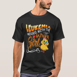 Camiseta Leukemia Messed With The Wrong Girl Chick Awarenes