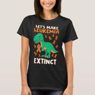 Camiseta Leukemia Naranja de dinosaurios Ribbon Hematólogo 