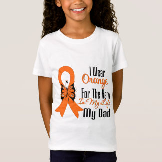 Camiseta Leukemia Naranja Ribbon Hero Mi papá