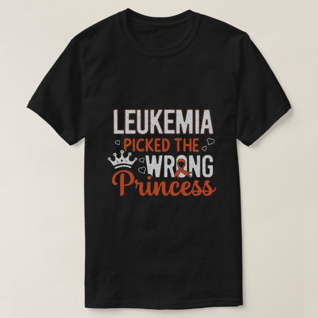 Camiseta Leukemia Princesa Naranja Cinta Superviviente de l (Diseño del anverso)