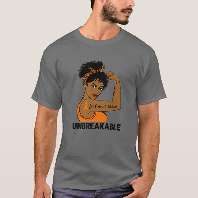 Camiseta Leukemia Warrior Strong Black Women Unbreakable Aw (Anverso)