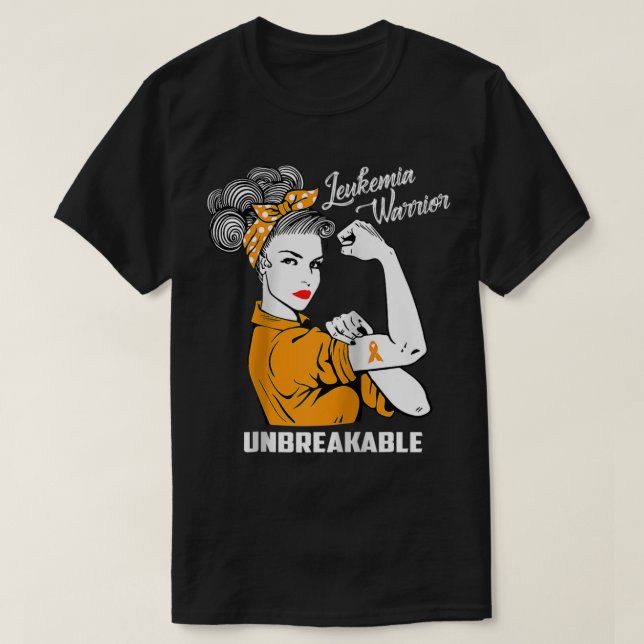 Camiseta Leukemia Warrior Unbreakable  Awareness Gift  Tee (Diseño del anverso)