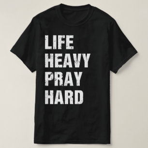 Camiseta Levanta Pesado Reza Duro Entrenamiento Cristiano J