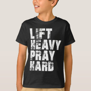 Camiseta Levanta Pesado Reza Duro Gimnasio Regalo Cristiano