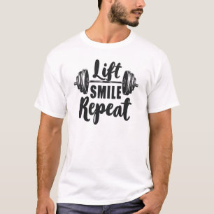 Camiseta Levanta Sonríe Repite Motivación de Gimnasio Levan
